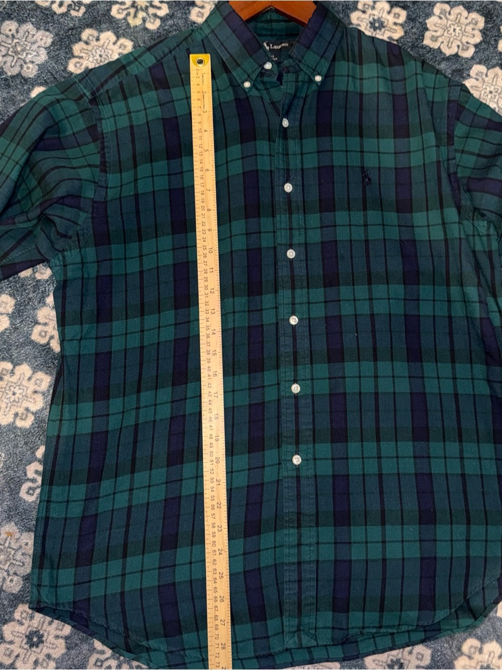Ralph Lauren Blaire Flannel Reworked Savage Panther Patch Plaid M - Picture 5 of 5